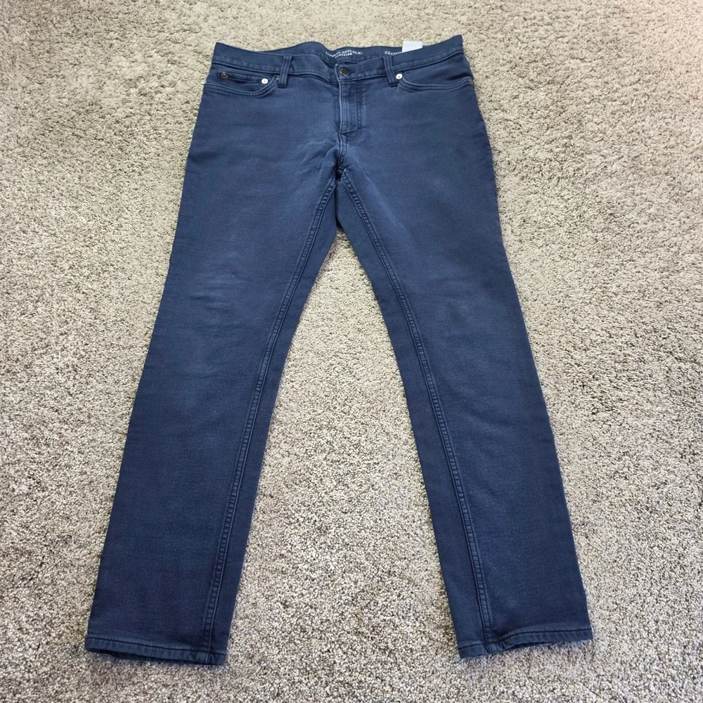 Banana Republic Traveler Skinny Pants Mens 32x30 Navy Blue Stretch Chino Jeans